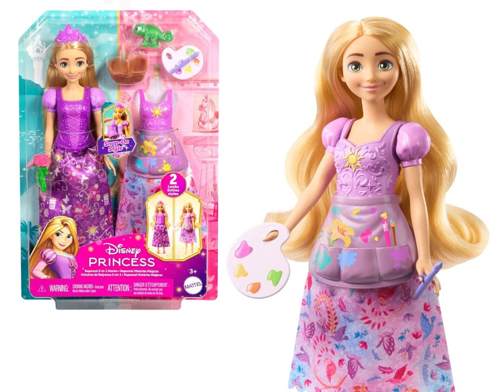 DISNEY PRINCIPESSE - RAPUNZEL 2 IN 1 + 9 ACCESSORI
